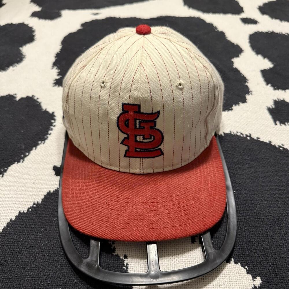 Vintage RARE St Louis Cardinals Sports Specialties Pinstripe SnapBack‎ Hat OSFA